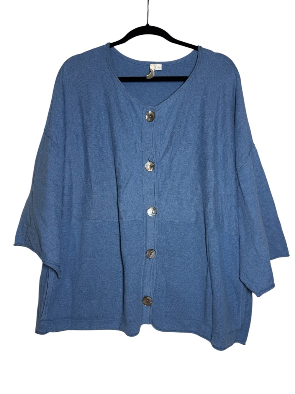 J. Jill PureJill Cotton Cashmere Cardigan Blue Size XL Lagenlook Soft